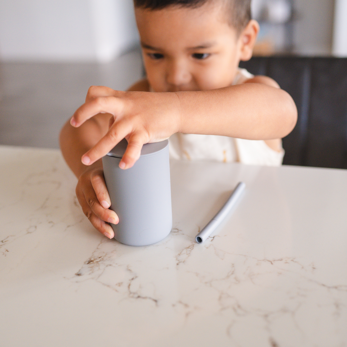 Silicone Baby/Toddler Cup with Lid + Straw