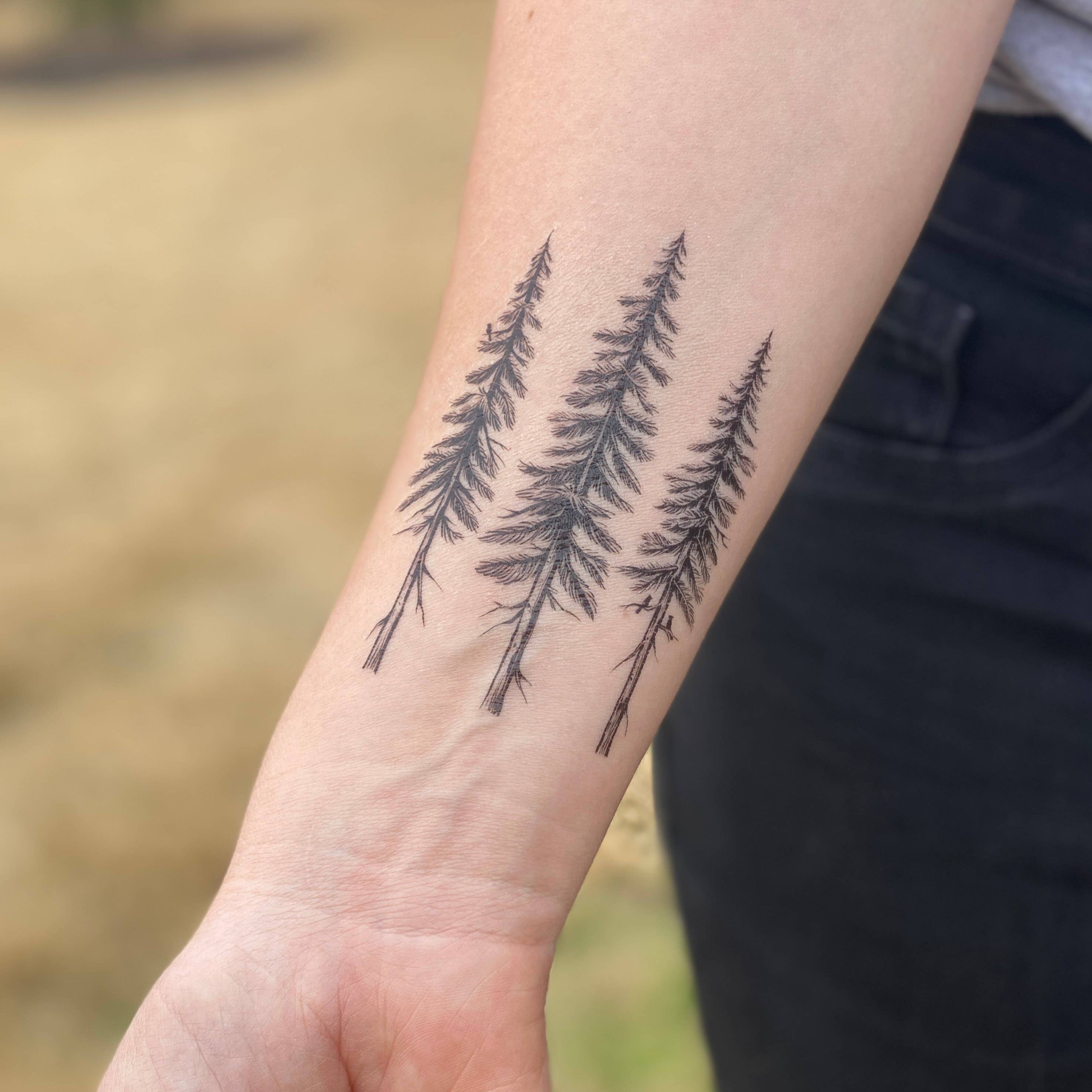 Pine Trees Temporary Tattoo