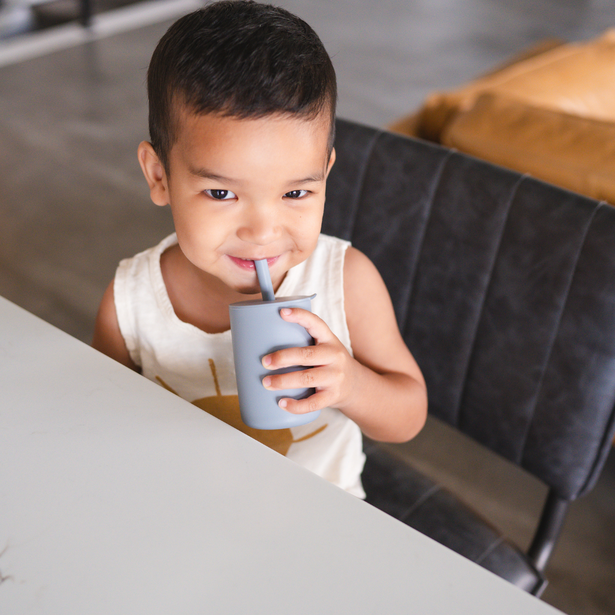 Silicone Baby/Toddler Cup with Lid + Straw