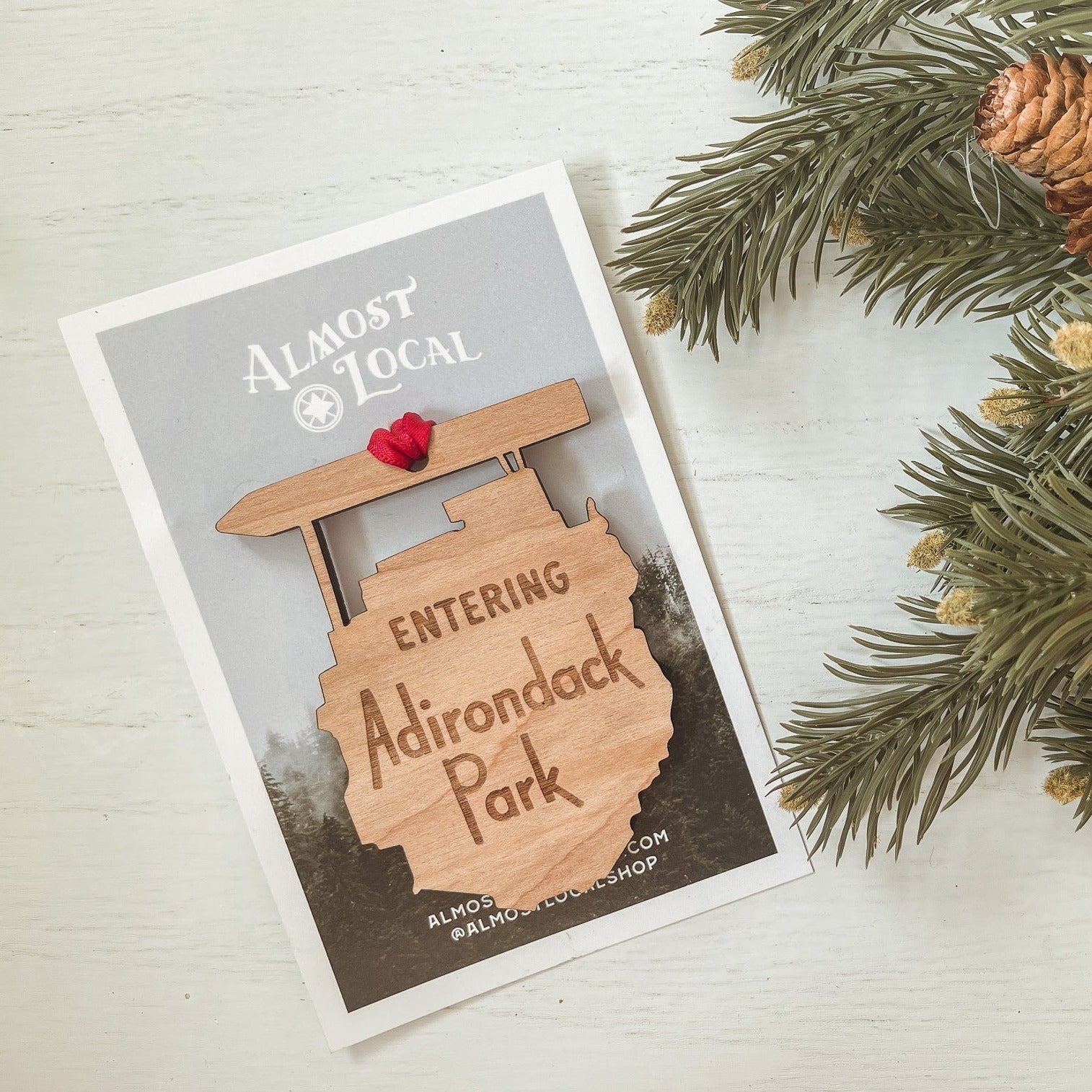 Adirondack Park Sign Wood Ornament