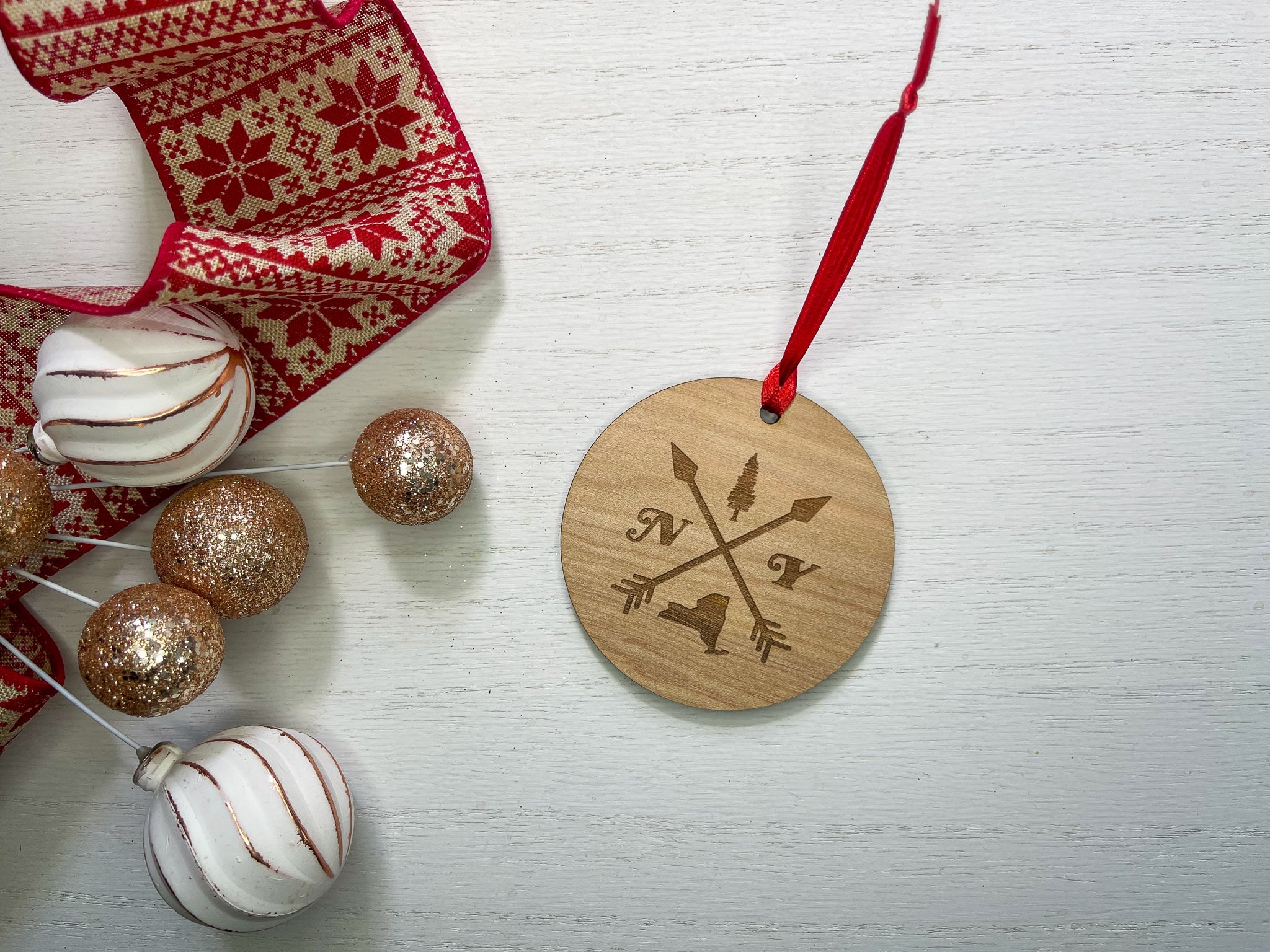 New York State Crossed Arrows Ornament