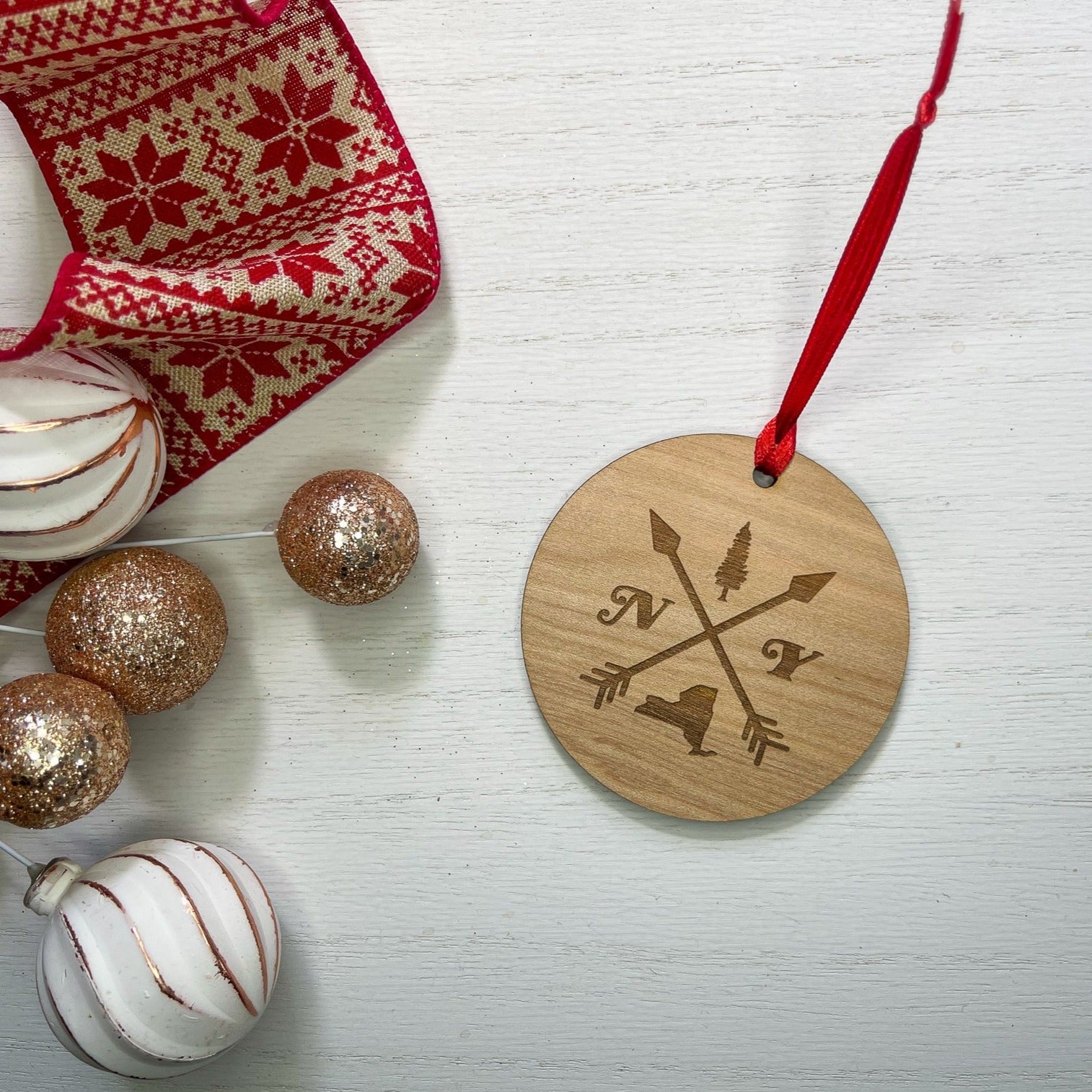 New York State Crossed Arrows Ornament