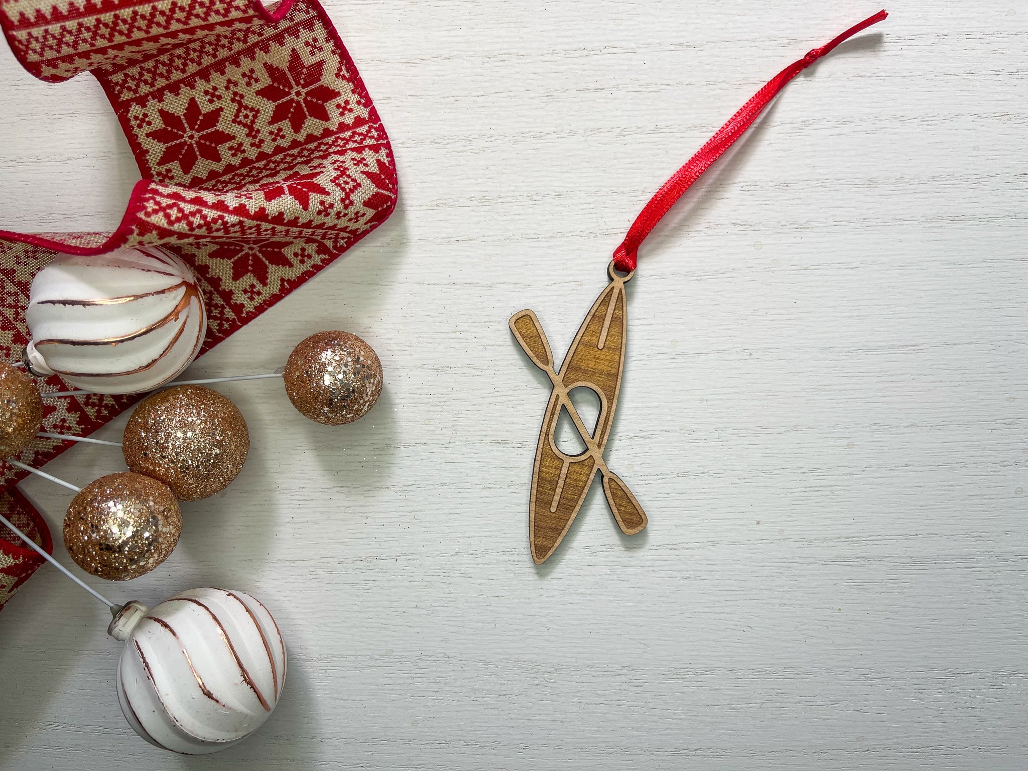 Kayak Wood Ornament