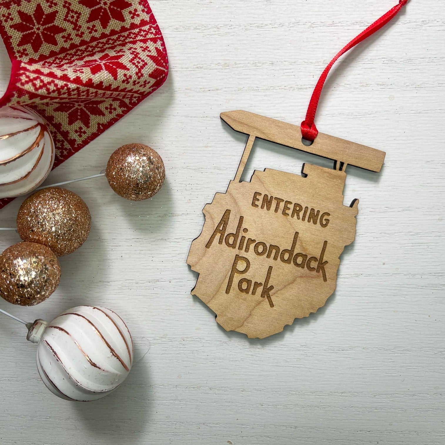 Adirondack Park Sign Wood Ornament
