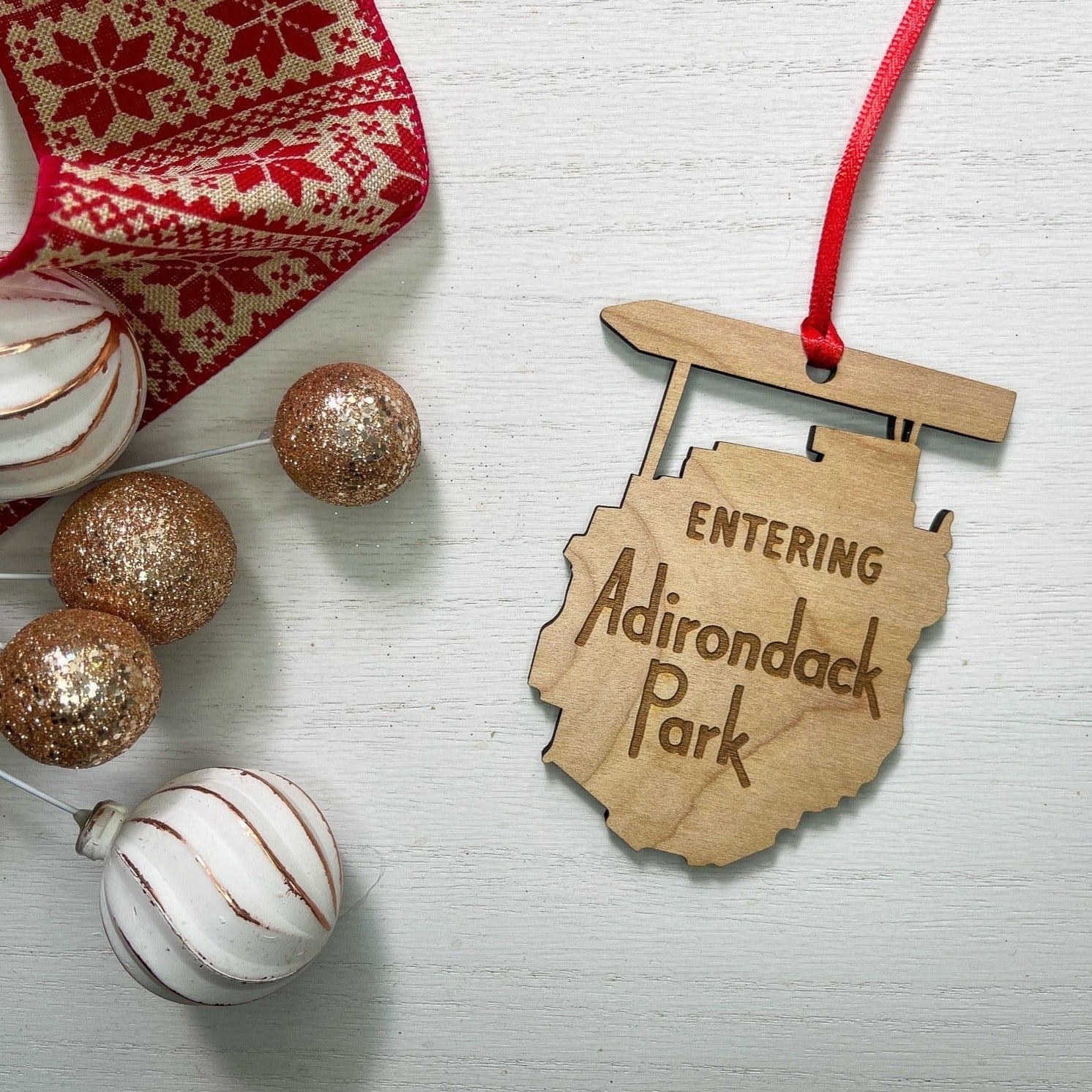 Adirondack Park Sign Wood Ornament