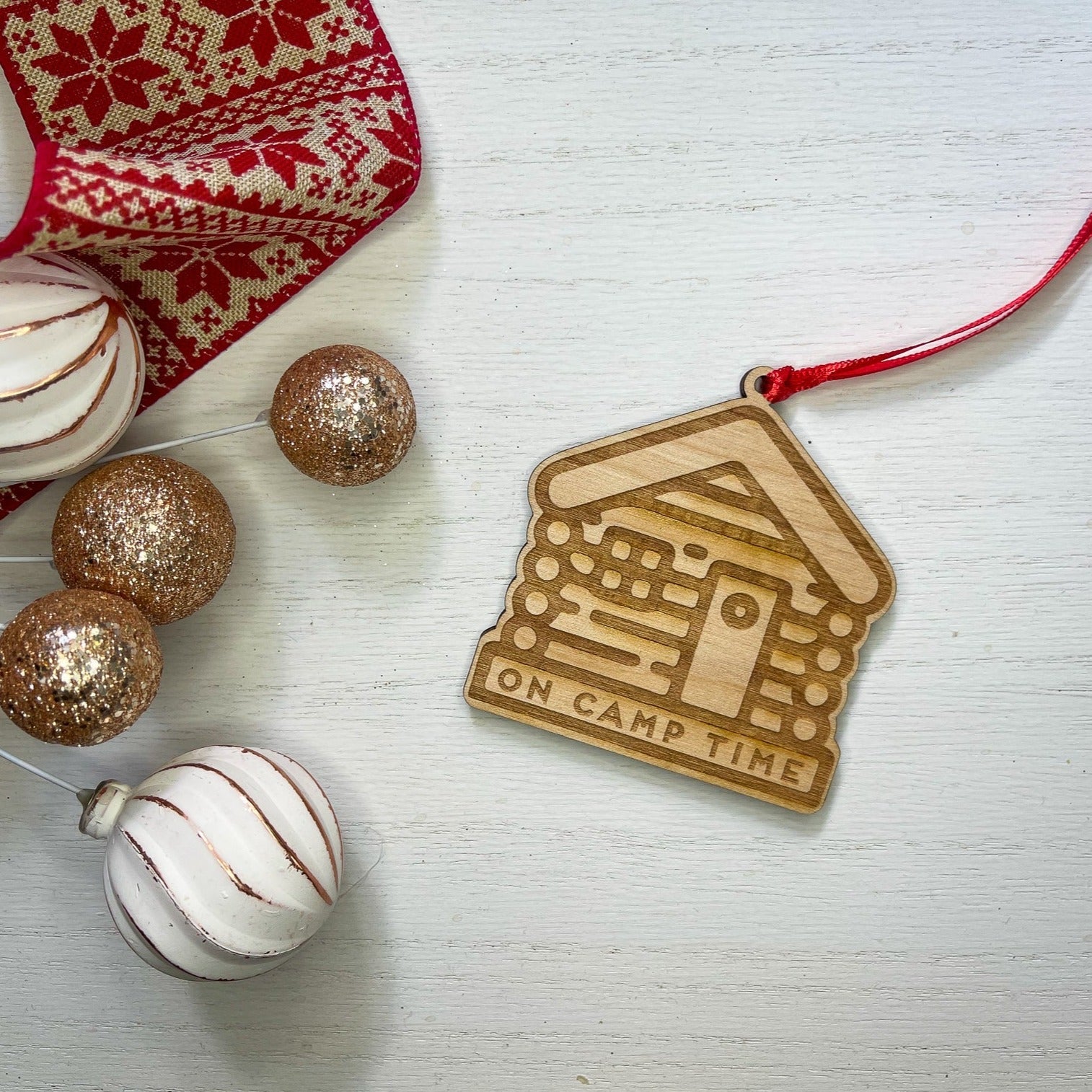 On Camp Time Wood Ornament