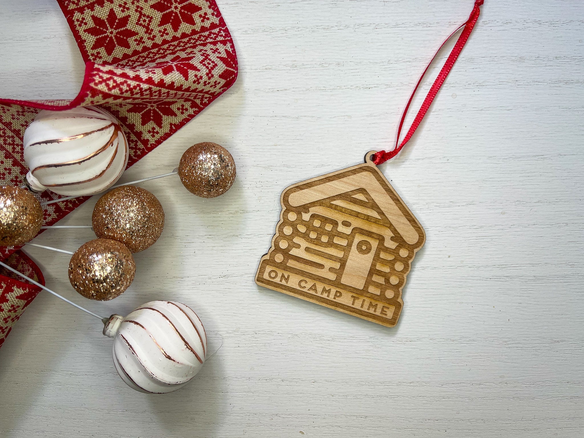 On Camp Time Wood Ornament