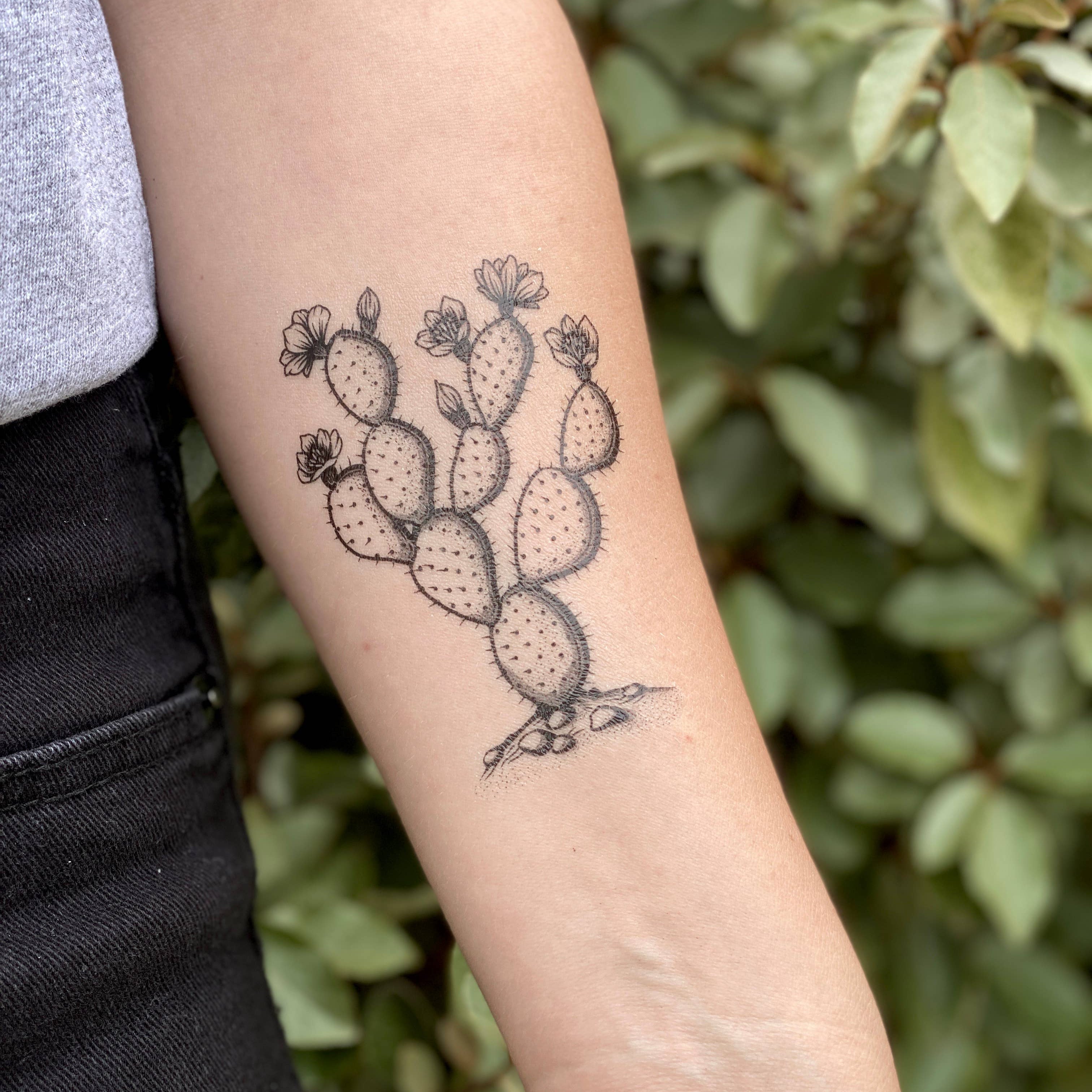 Prickly Pear Cactus Temporary Tattoo