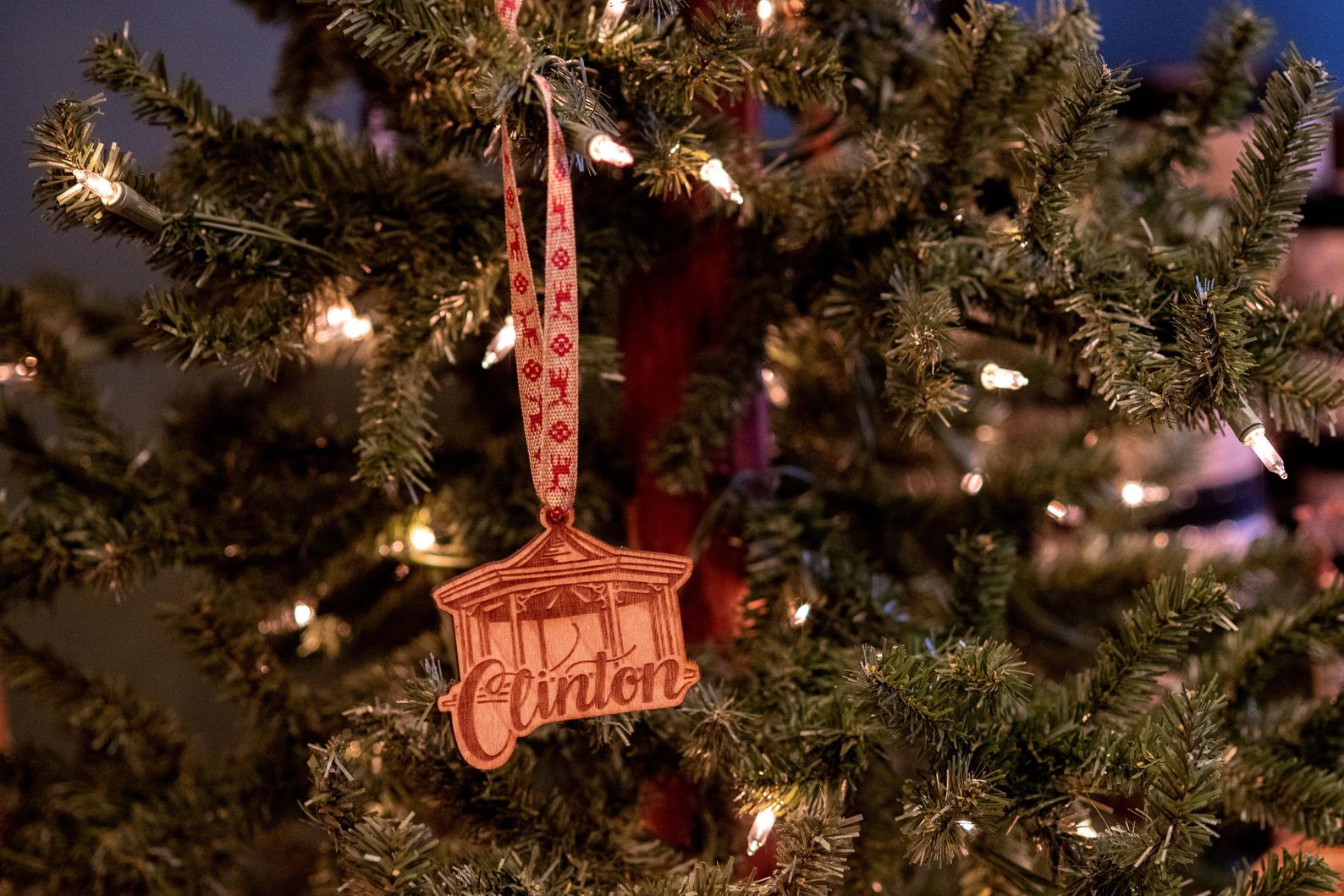 Clinton New York Gazebo Wood Ornament