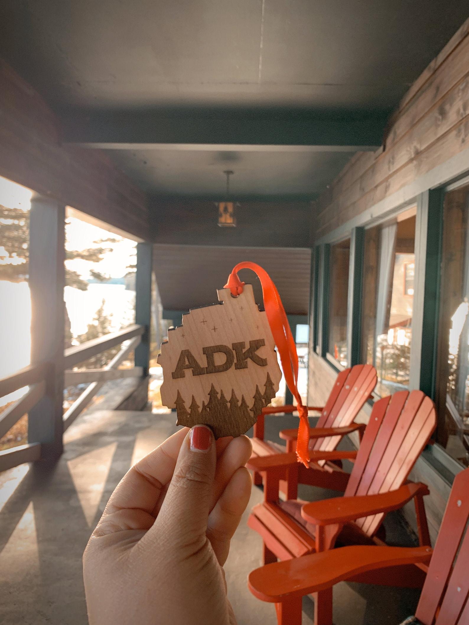 Adirondack Starry Wood Ornament