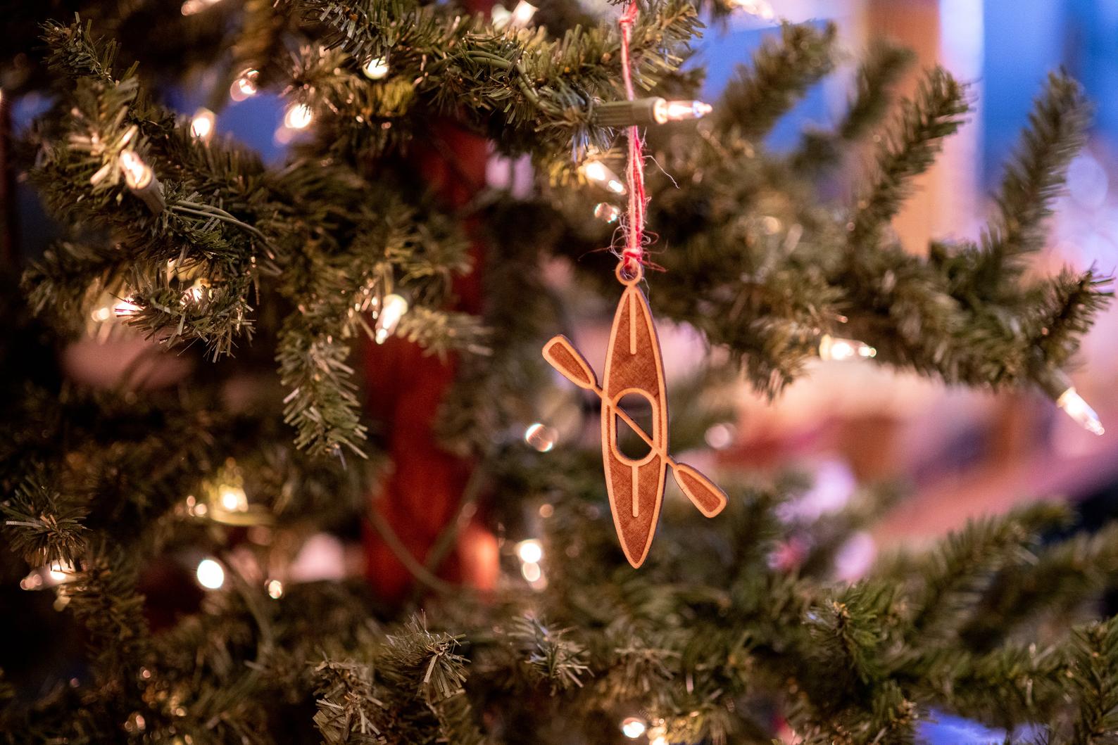 Kayak Wood Ornament