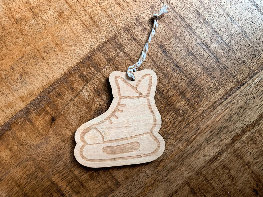 Hockey Skate Wood Ornament