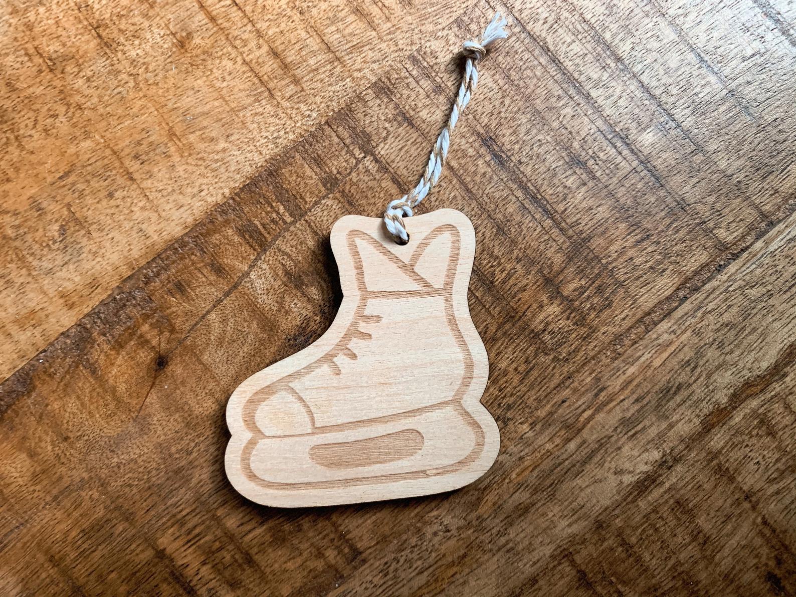 Hockey Skate Wood Ornament