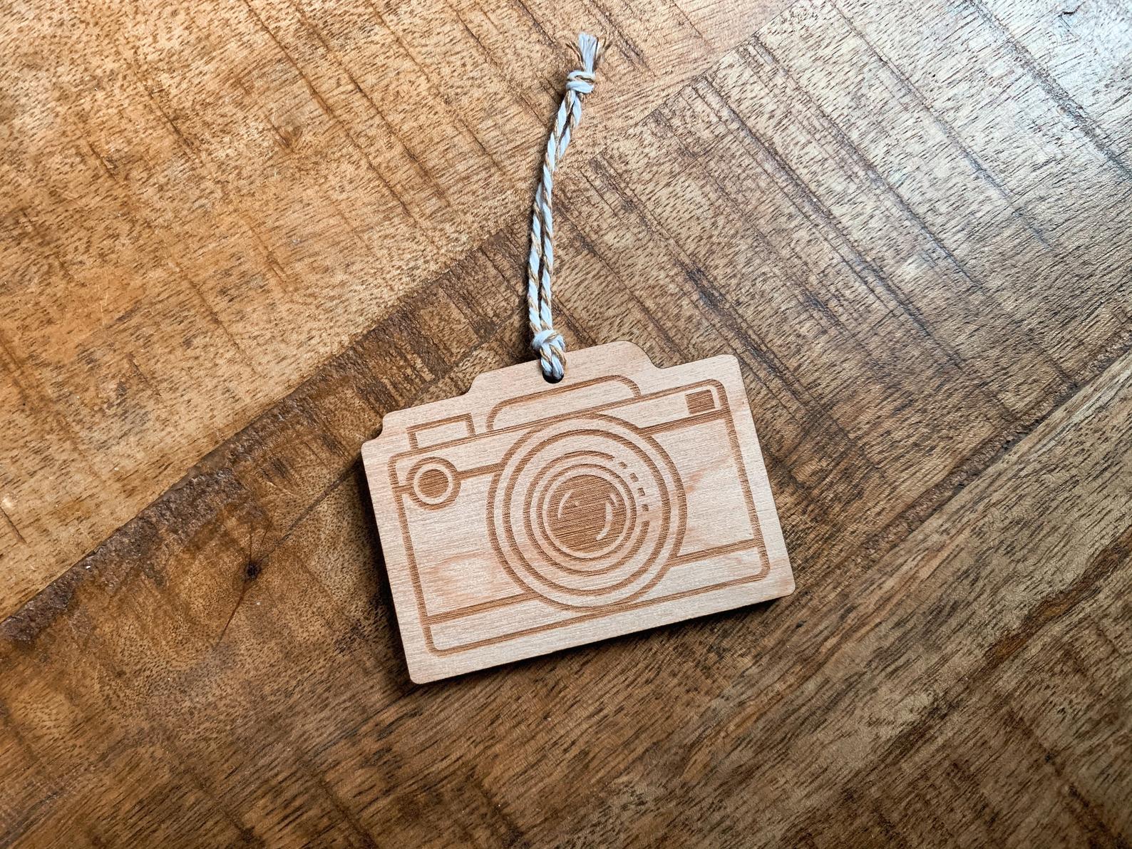 Camera Wood Ornament